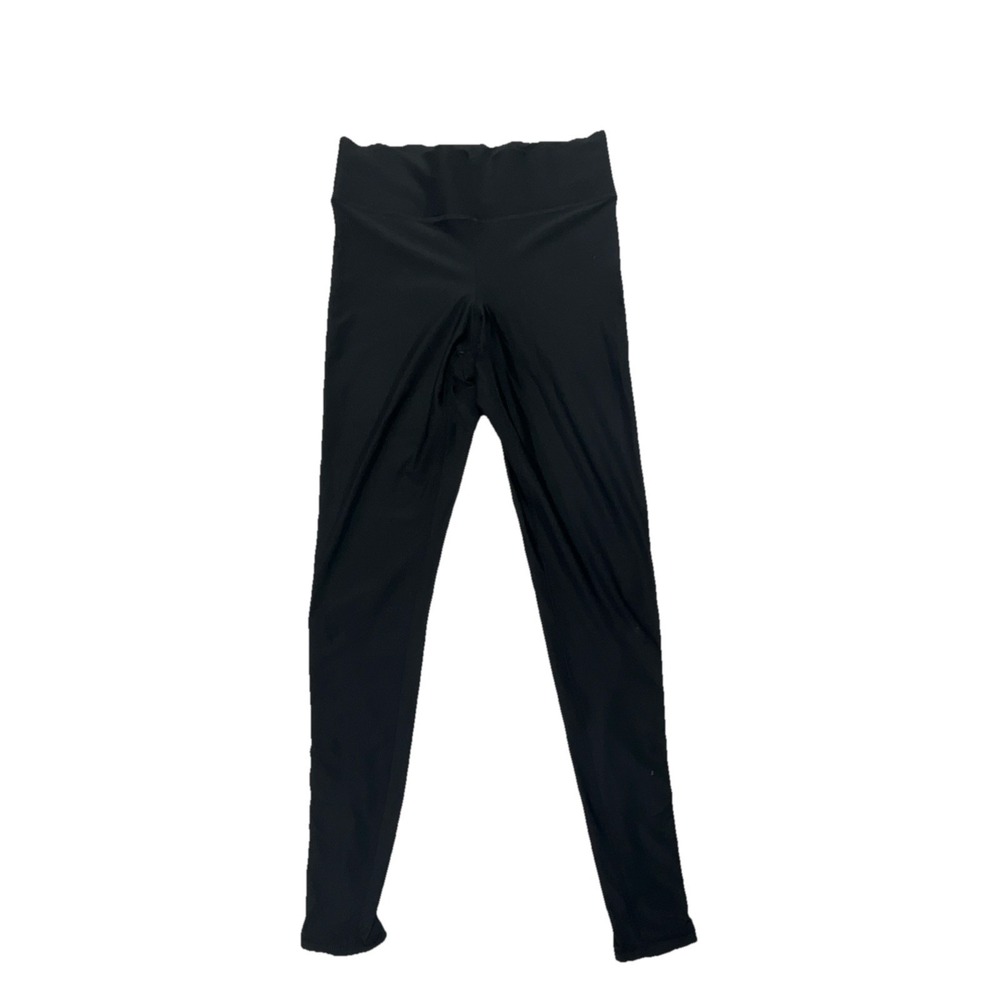 Terez Black High Rise Ankle Leggings Women's XS 27" Inseam Zipper Accent